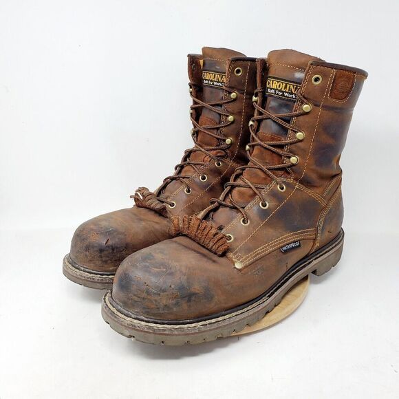 Carolina Boots Mens 11.5 D Comp Toe EH Brown Leather Work 28‎ Series Shoe CA8528 main image 12